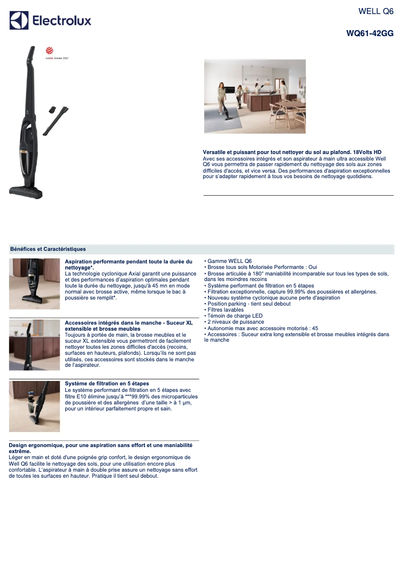 Imagen de la primera página del manual del dispositivo WELL Q6 WQ61-42GG