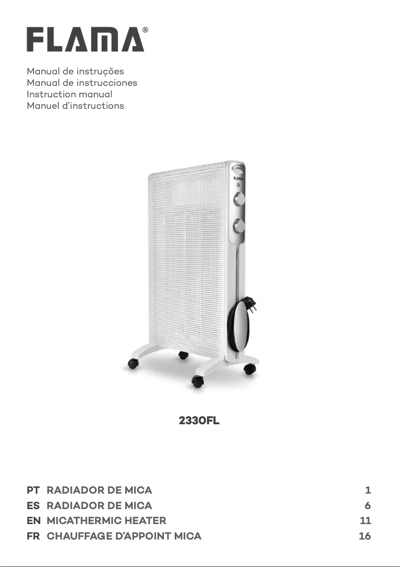 Page 1 de la notice Manuel utilisateur Flama 2330FL