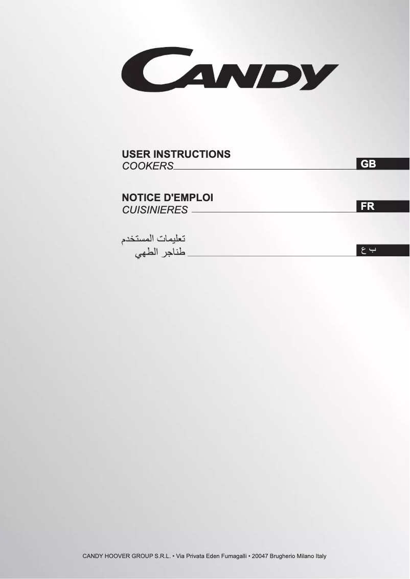 Page n°1 - Manuel utilisateur Candy CCG91KIT