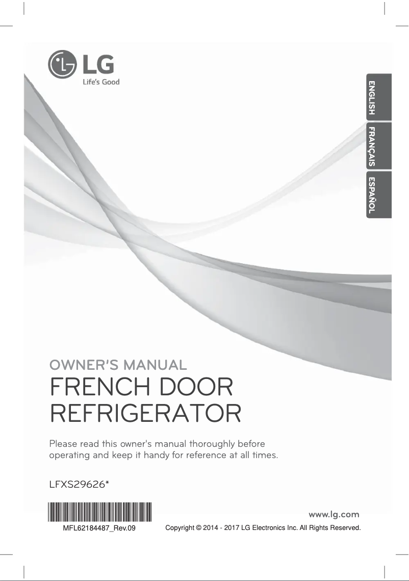 Page 1 de la notice Manuel utilisateur LG LFXS29626B