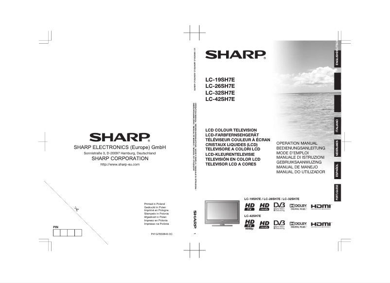 Page 1 de la notice Manuel utilisateur Sharp LC-19SH7E