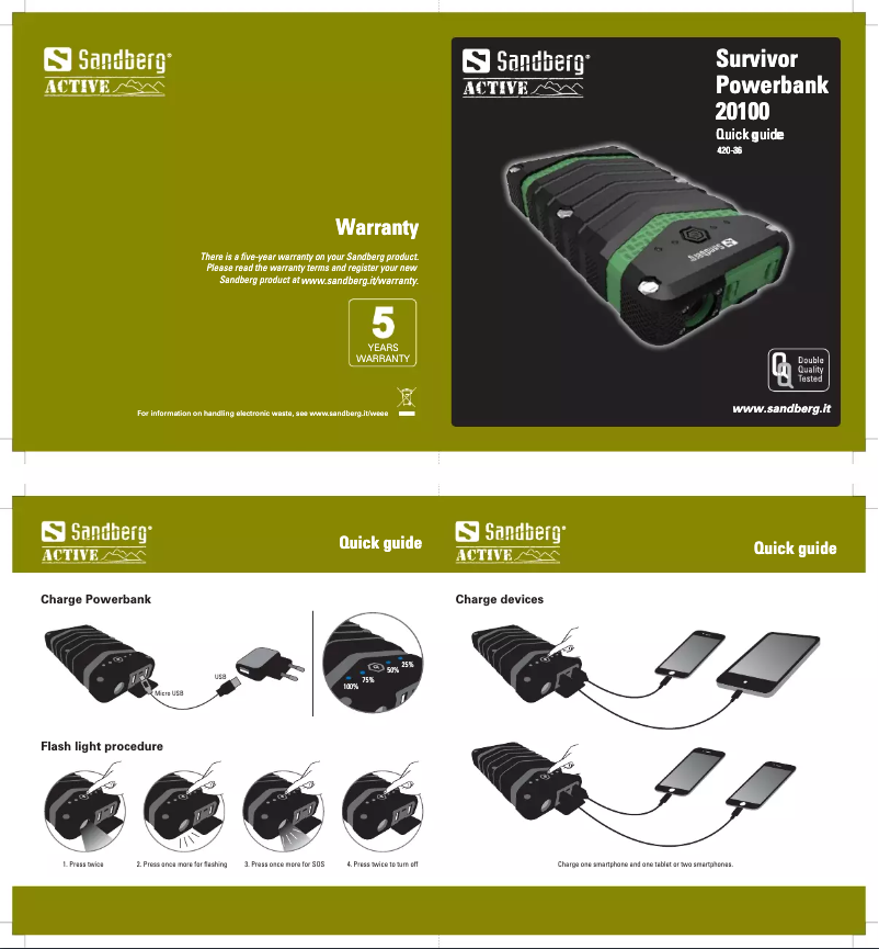 Page 1 de la notice Manuel utilisateur Sandberg Survivor 420-36