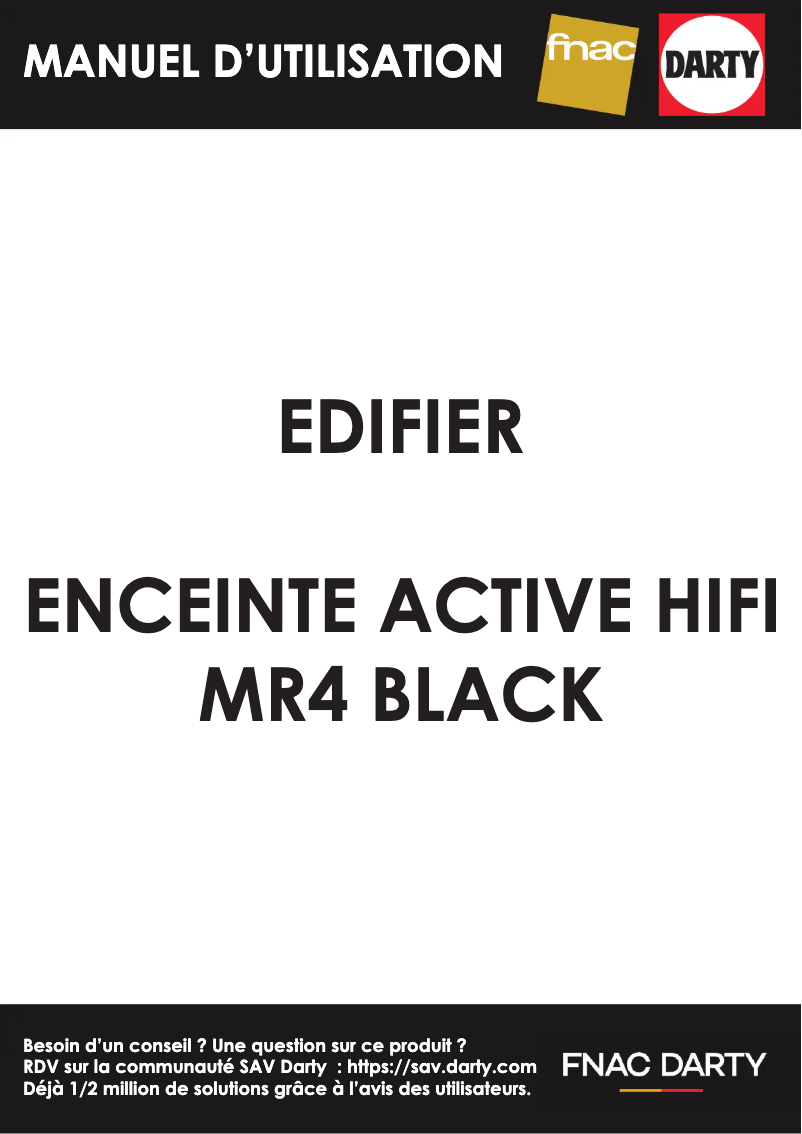 Page 1 de la notice Manuel utilisateur Edifier MR4