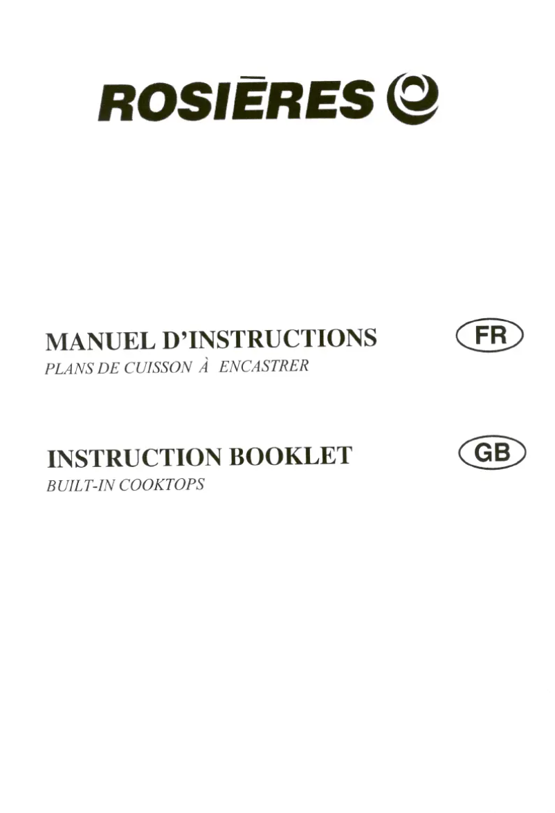 Page 1 de la notice Manuel utilisateur Rosieres RTE 753 SF