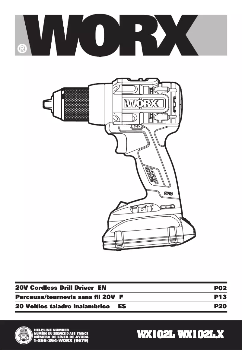 Page 1 de la notice Manuel utilisateur Worx WX102L