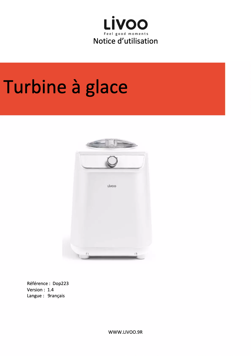 Image de la première page du manuel de l'appareil DOP223