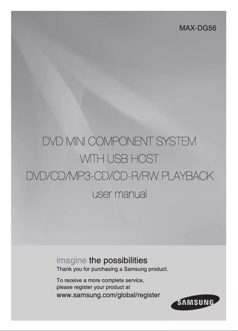 Page n°1 - Manuel utilisateur Samsung MAX-DG56