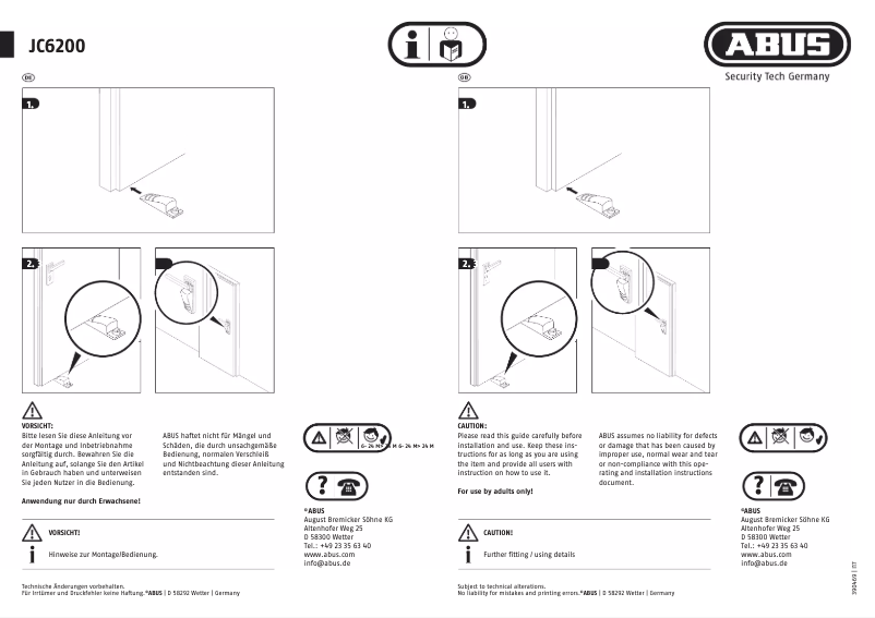 Page 1 de la notice Mode d'emploi Abus JC6200