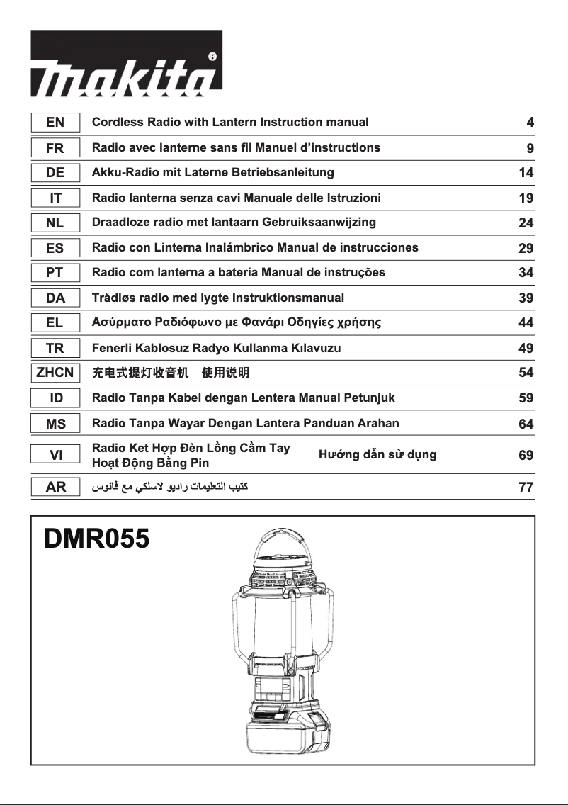 Page n°1 - Manuel utilisateur Makita DMR055