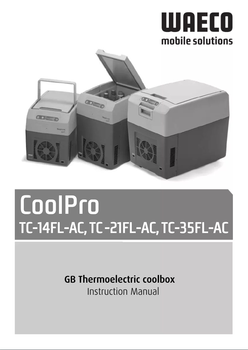 Image de la première page du manuel de l'appareil Waeco CoolPro TC-21FL