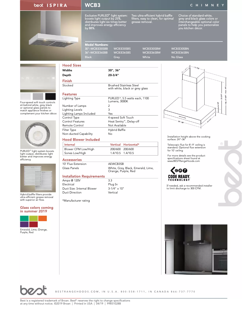 Page 1 de la notice Manuel utilisateur Best WCB3I36SBN