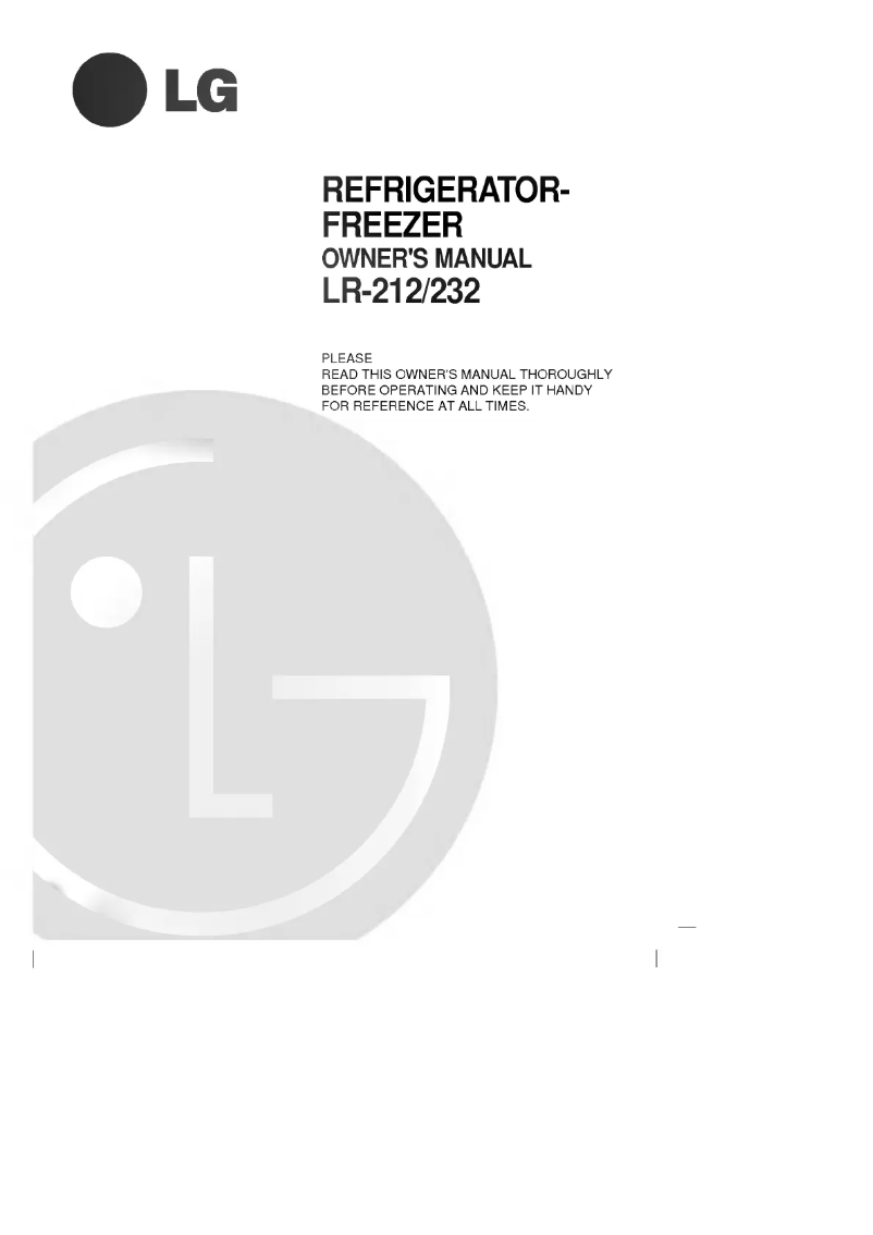 Page n°1 - Manuel utilisateur LG GR-212DV