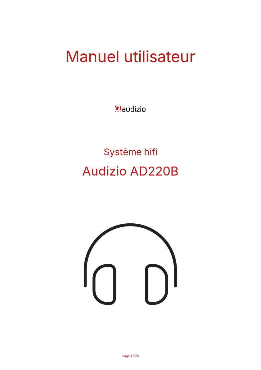 Page n°1 - Manuel utilisateur Audizio AD220B