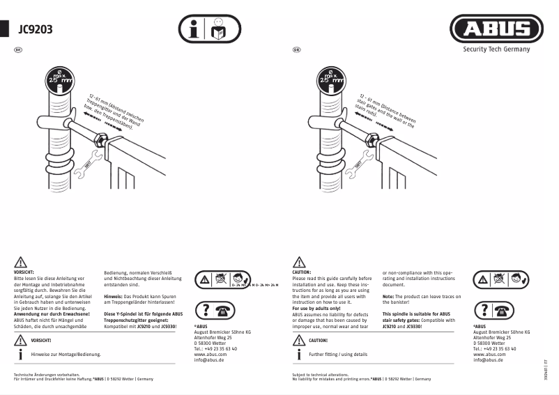 Image de la première page du manuel de l'appareil JC9203