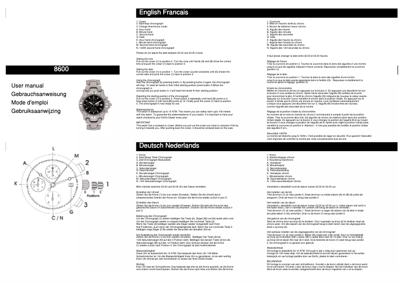 Page 1 de la notice Manuel utilisateur Davis 8600