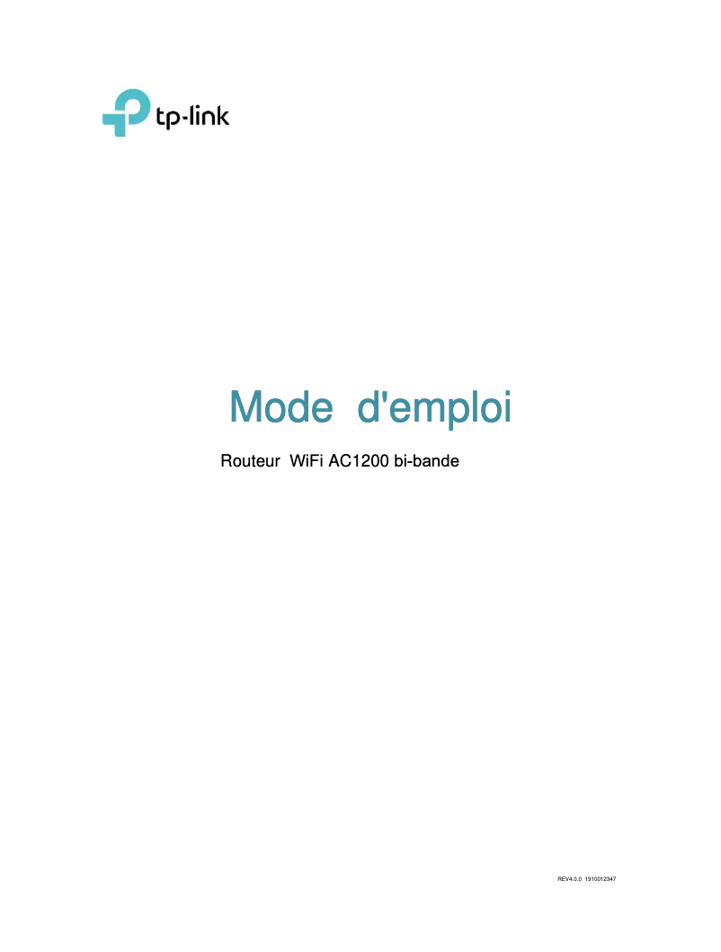 Page 1 de la notice Manuel utilisateur TP-Link Archer A5