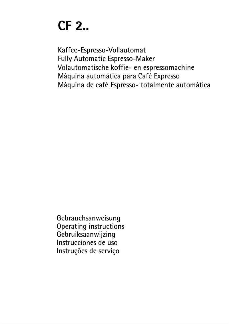 Page n°1 - Manuel utilisateur AEG-Electrolux Cafamosa CF 260