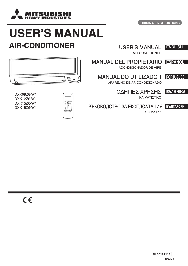 Page 1 de la notice Manuel utilisateur Mitsubishi DXK12Z6-W1