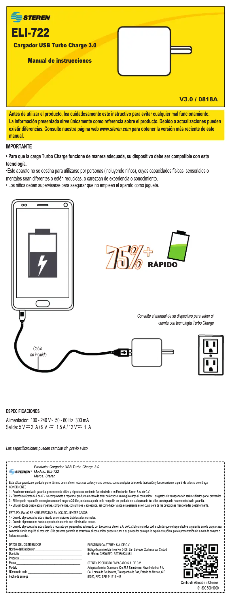 Página 1 del manual Manual de usuario Steren ELI-722