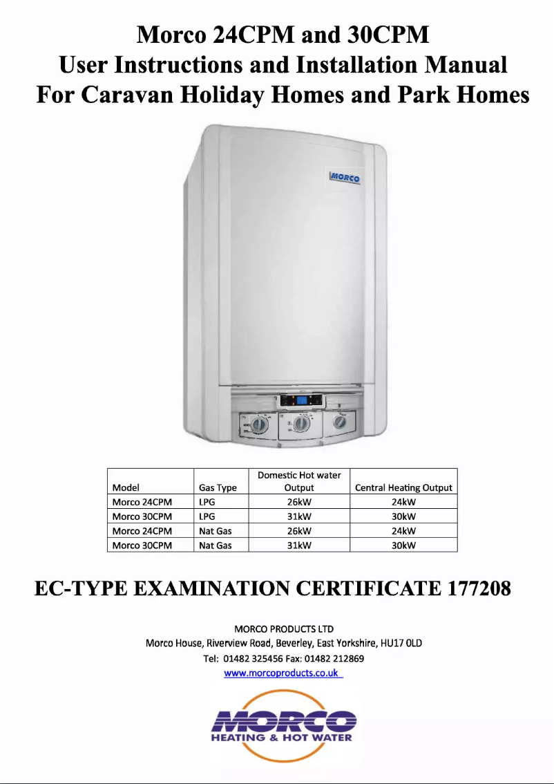 Página 1 del manual Manual de usuario Morco 24CPM