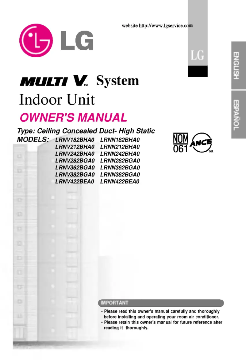 Page n°1 - Manuel utilisateur LG LRNN186BHA0
