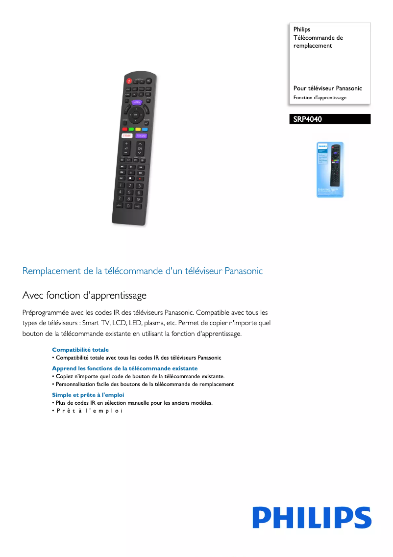 Image de la première page du manuel de l'appareil SRP4040