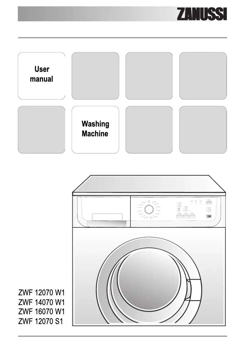 Page n°1 - Manuel utilisateur Zanussi ZWF 16070 W1