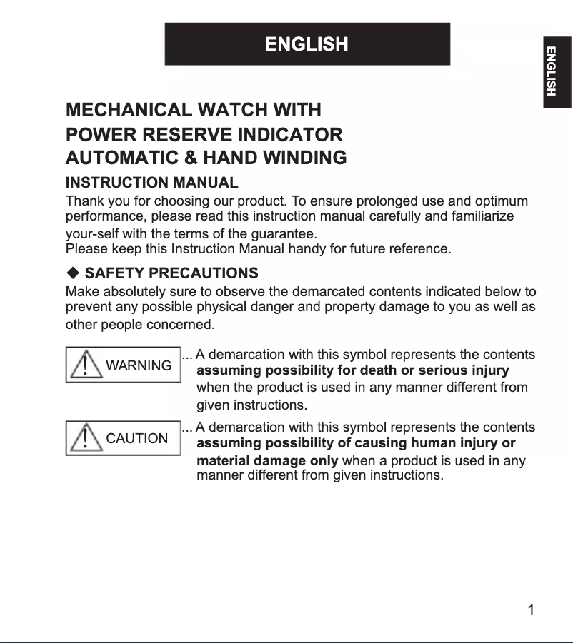 Page n°1 - Manuel utilisateur Orient Star Contemporary RE-AT0003S