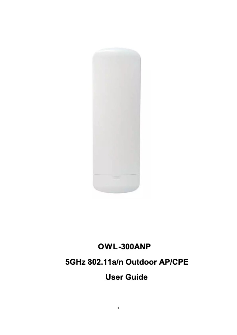 Image de la première page du manuel de l'appareil OWL-300ANP