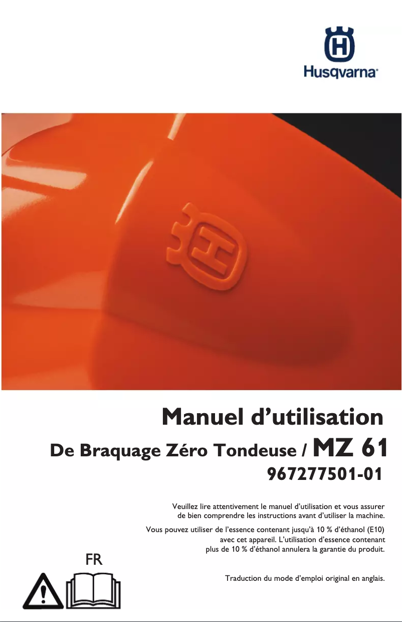 Page n°1 - Manuel utilisateur Husqvarna MZ61