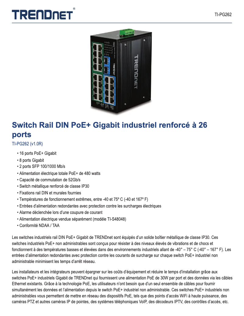 Image de la première page du manuel de l'appareil TI-PG262