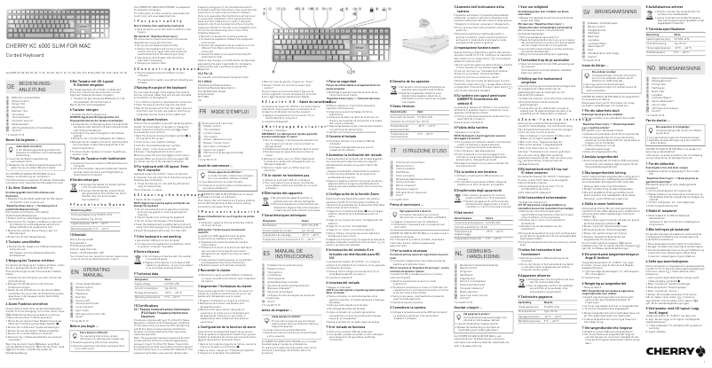 Page 1 de la notice Manuel utilisateur Cherry KC 6000 Slim