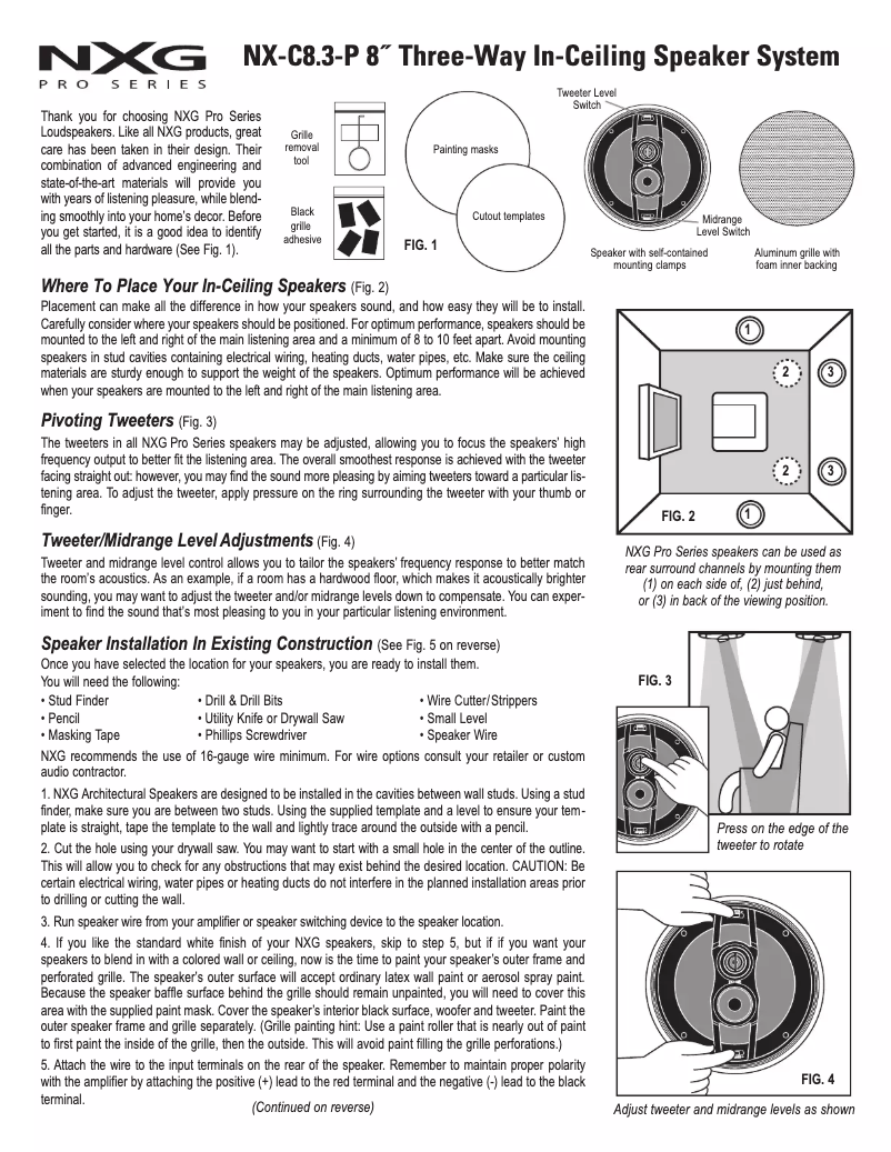 Page n°1 - Manuel utilisateur Nxg NX-C8.3-P