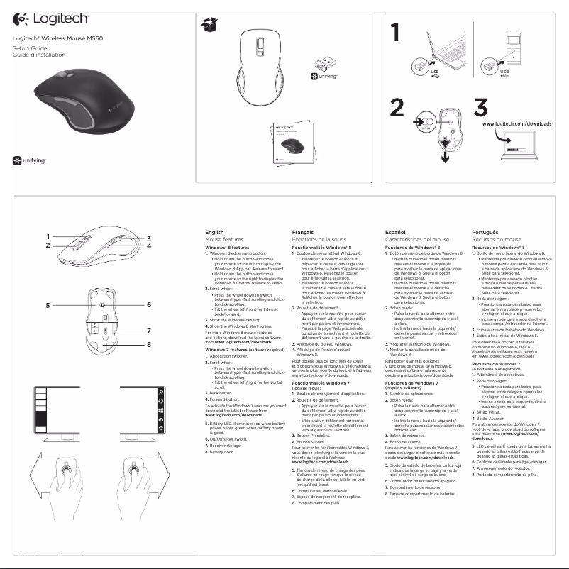 Image de la première page du manuel de l'appareil Wireless Mouse M560