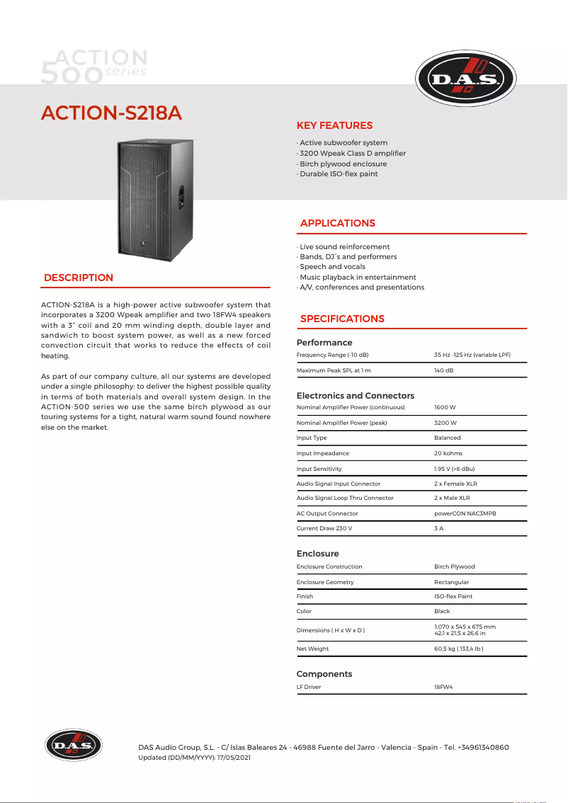 Image de la première page du manuel de l'appareil Action-S218A