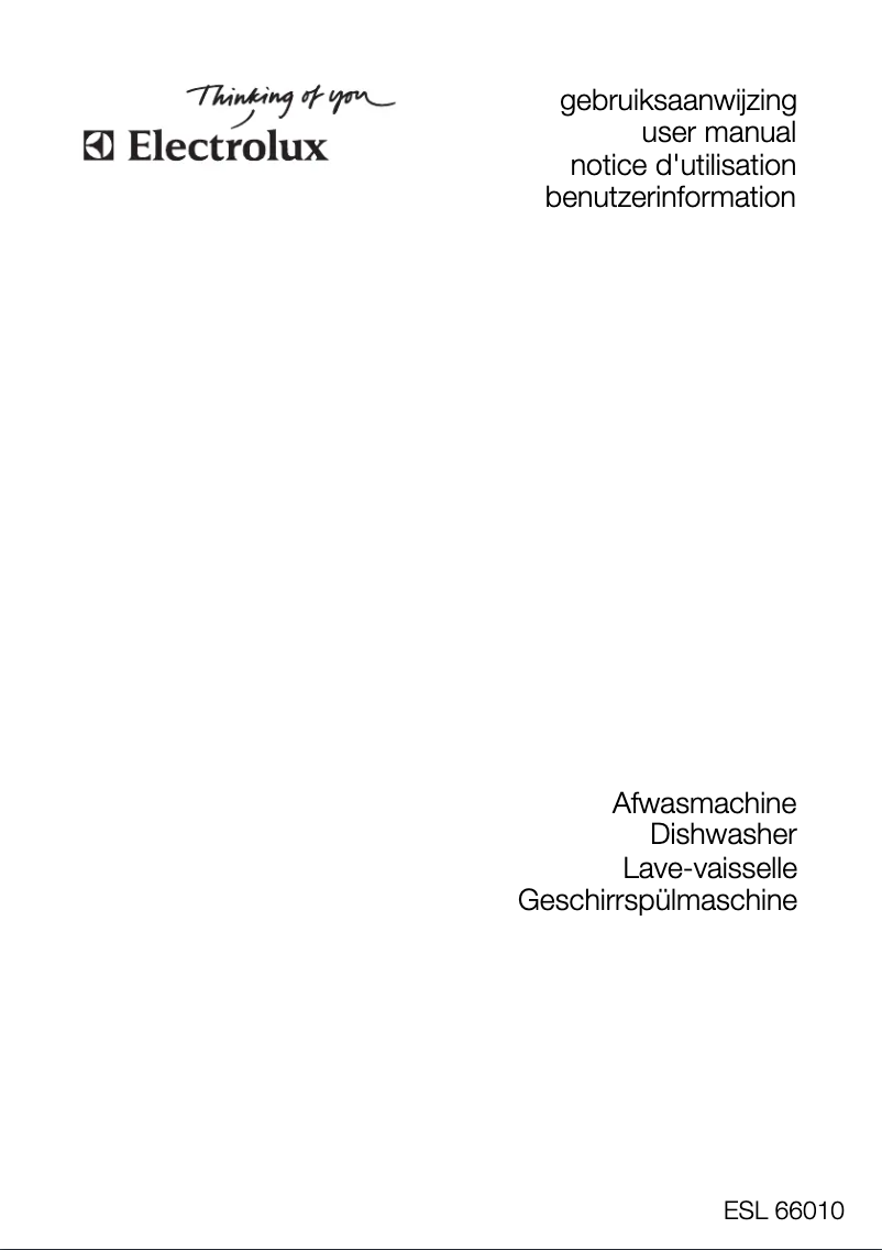 Page n°1 - Manuel utilisateur Electrolux ESL66010