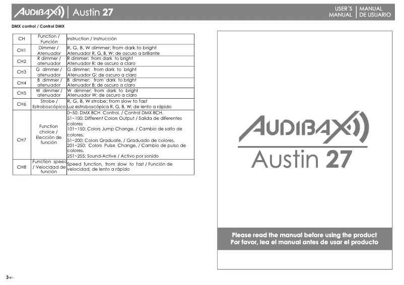 Image de la première page du manuel de l'appareil Austin 27