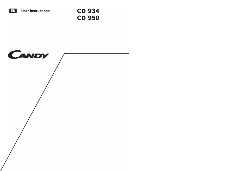 Page n°1 - Manuel utilisateur Candy CD 934 UK