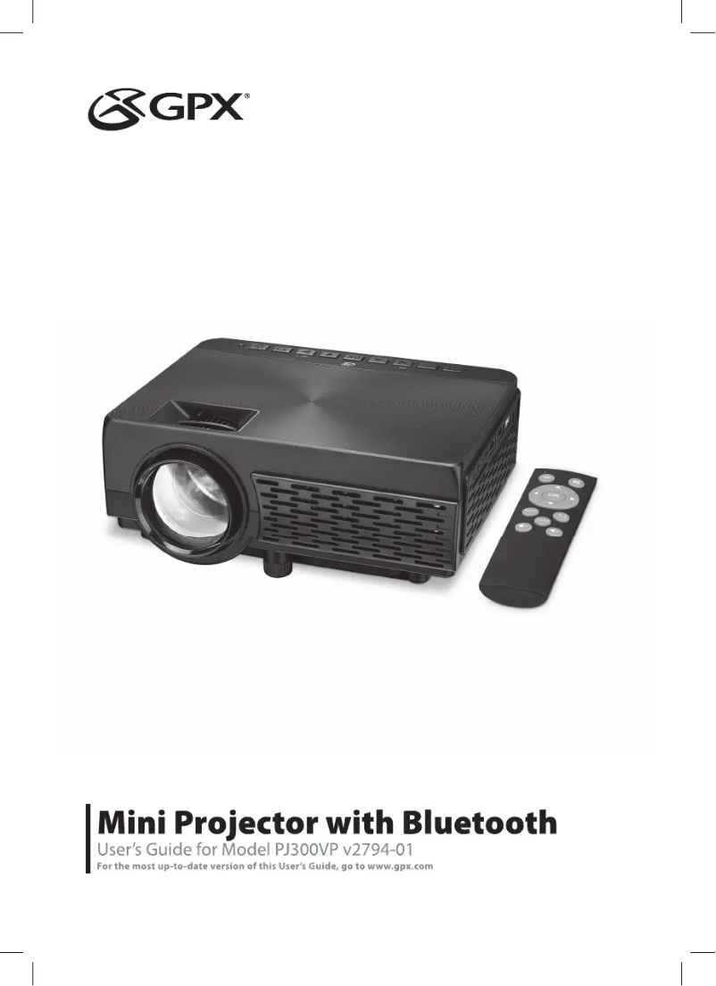Page 1 de la notice Manuel utilisateur GPX PJ300VP