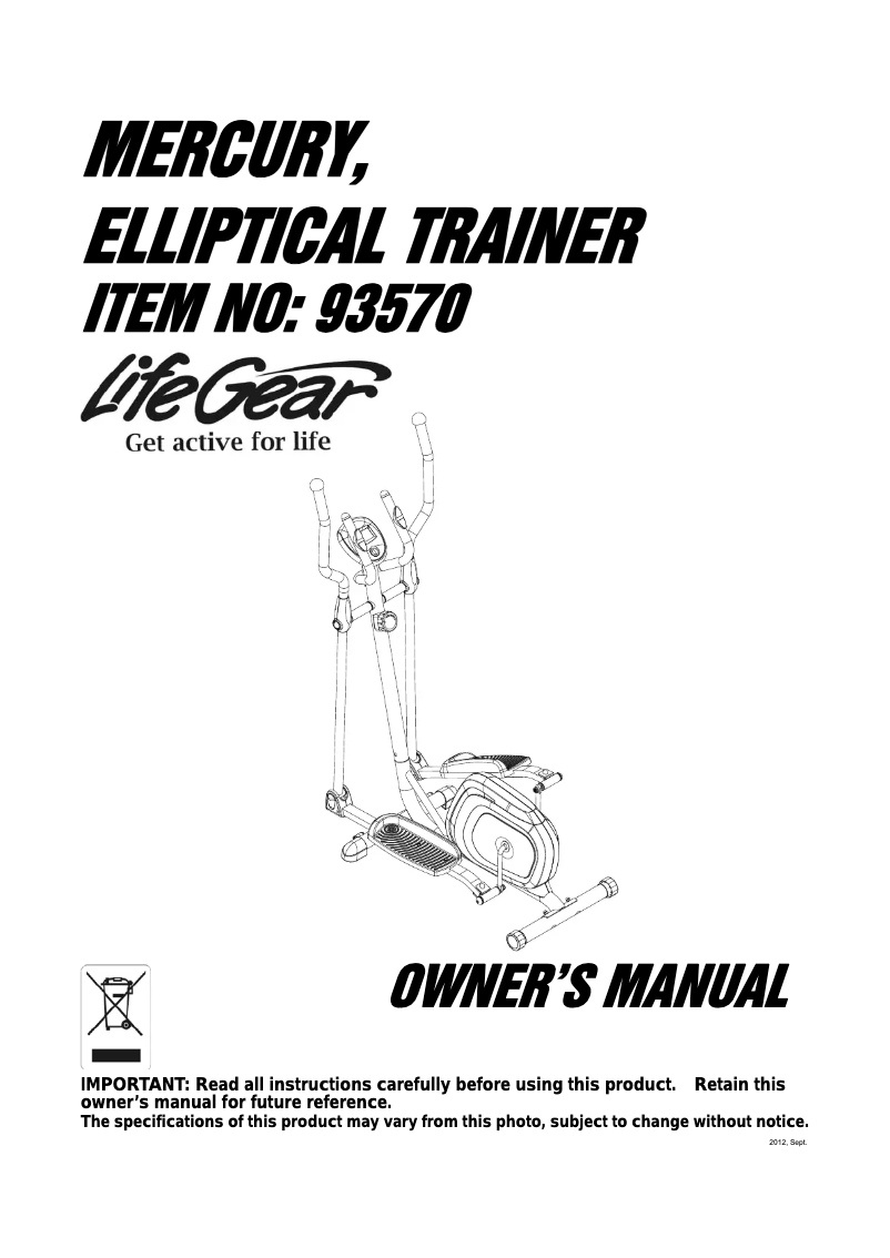Image de la première page du manuel de l'appareil Mercury 93570