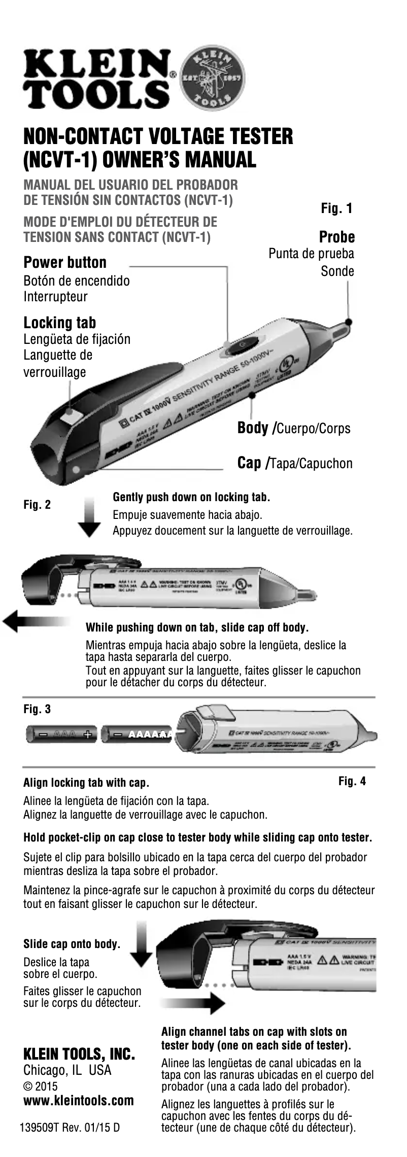 Page n°1 - Manuel utilisateur Klein Tools NCVT-1