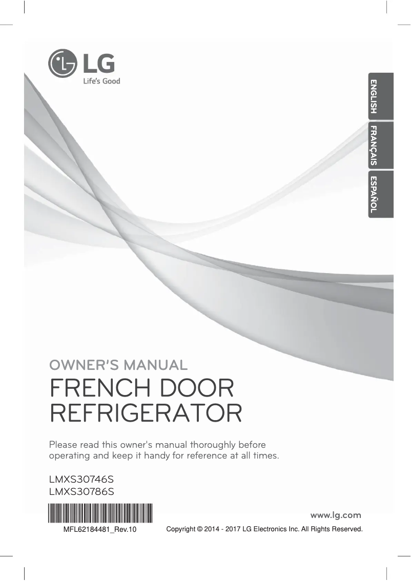 Page 1 de la notice Manuel utilisateur LG LMXS30786S