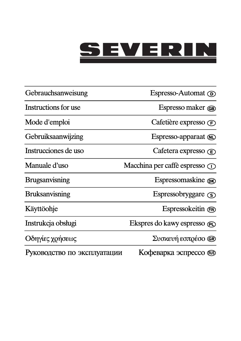 Page n°1 - Manuel utilisateur Severin KA 5954