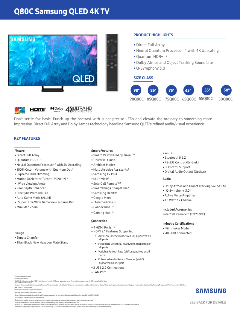 Image de la première page du manuel de l'appareil QN98Q80C