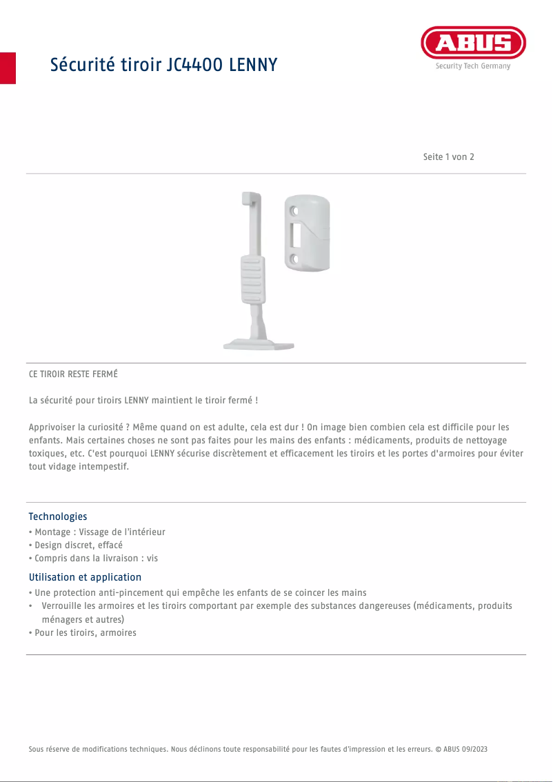 Image de la première page du manuel de l'appareil JC4400