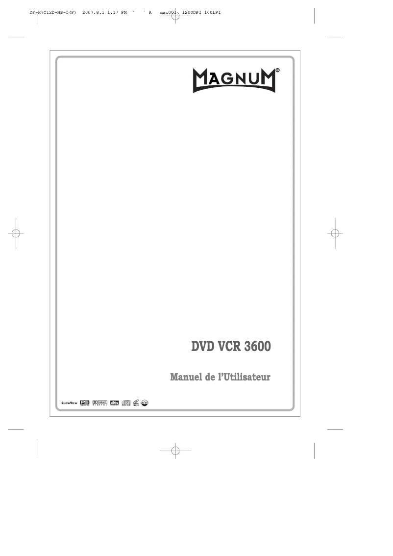 Image de la première page du manuel de l'appareil DVDV-CR3600