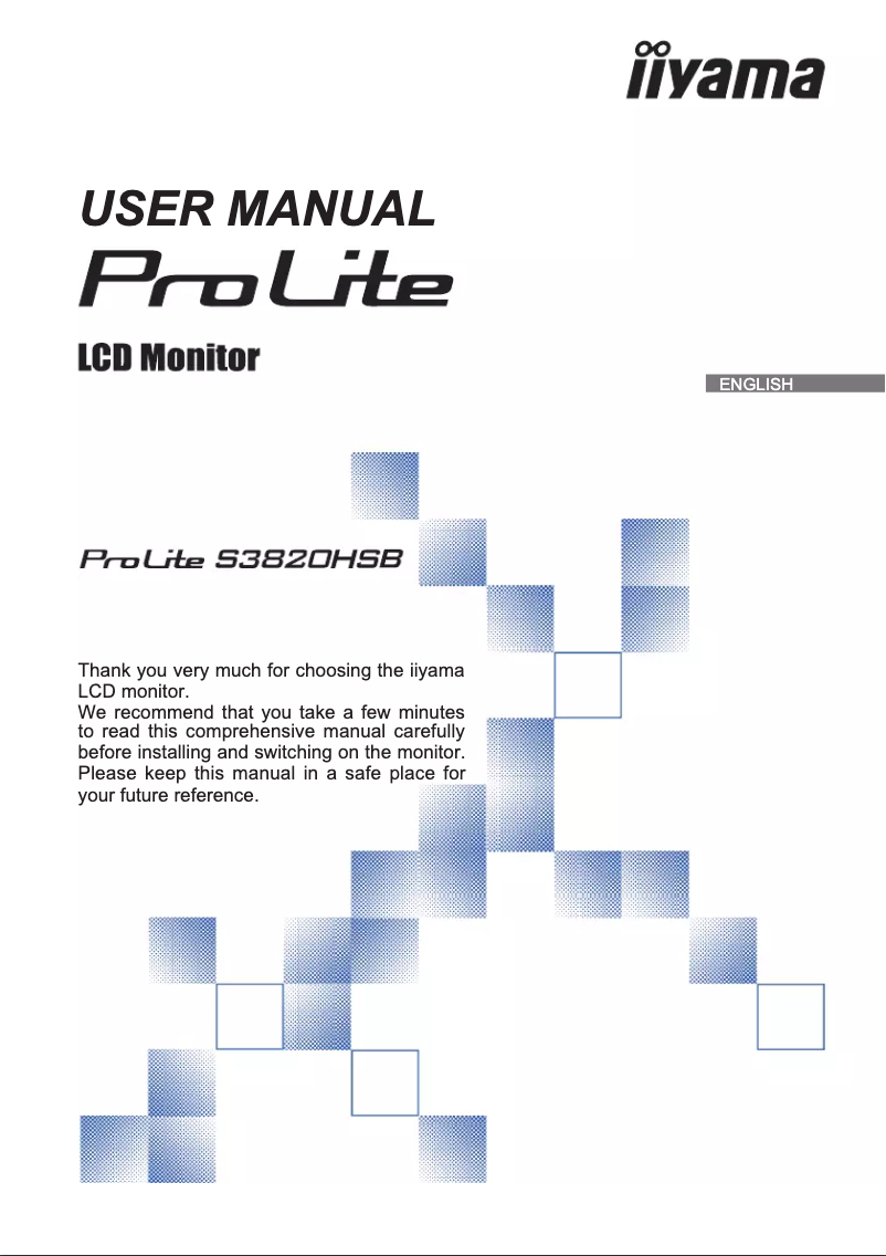 Page 1 de la notice Manuel utilisateur Iiyama S3820HSB-B1