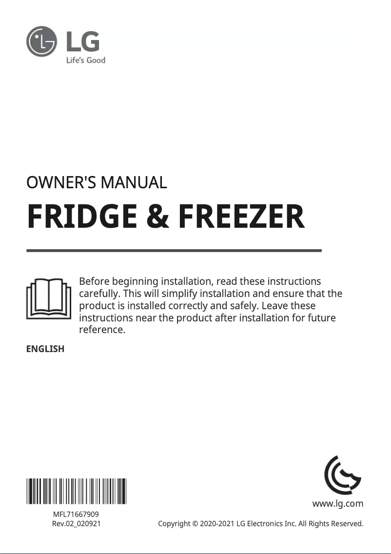 Image de la première page du manuel de l'appareil GR-J34FMUHL