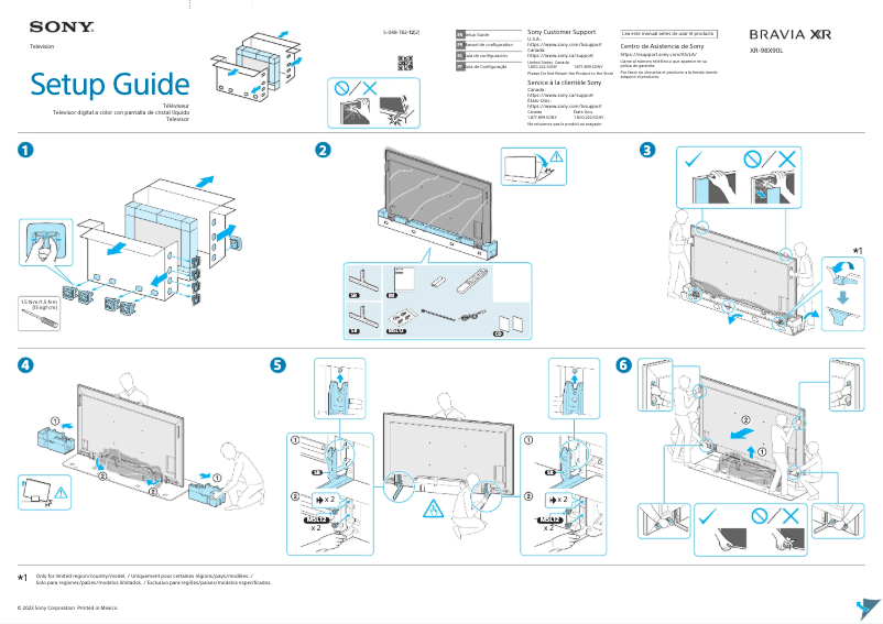 Página 1 del manual Guía de inicio rápido Sony XR-98X90L