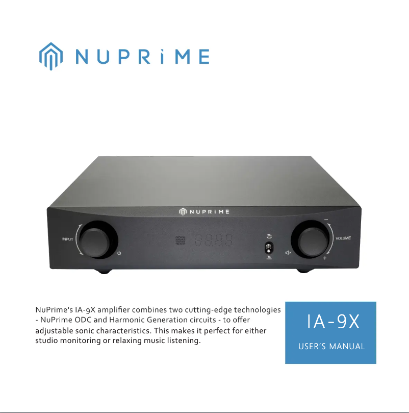 Page 1 de la notice Manuel utilisateur NuPrime IA-9X